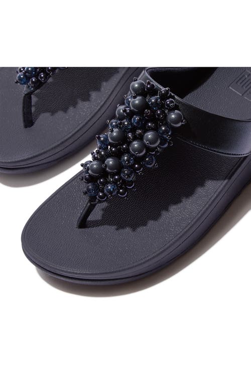 Fitflop Fino Bauble Bead Flip Flop In Midnight Navy