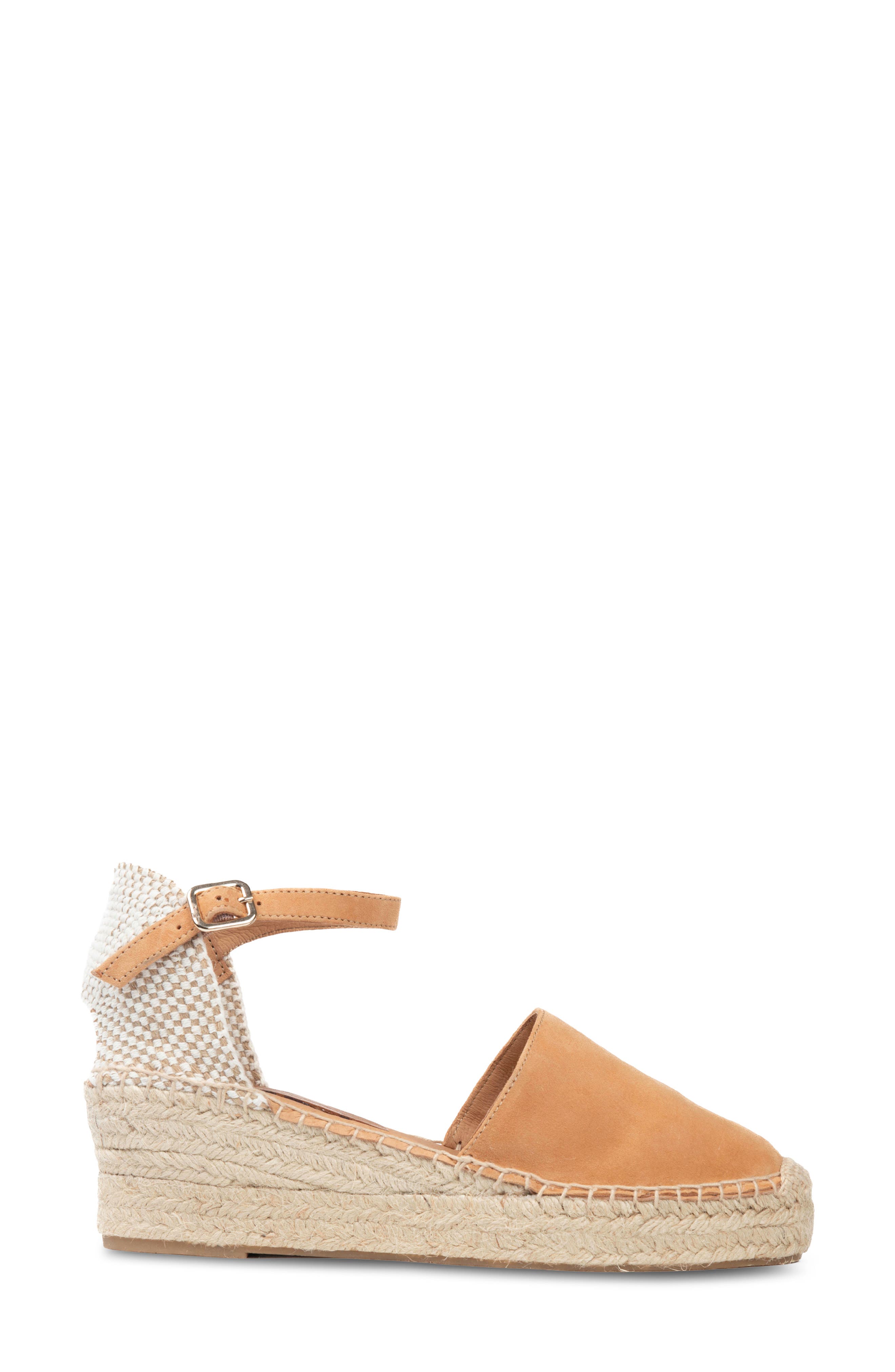 patricia green Sahara Ankle Strap Espadrille Wedge, Alternate, color, Tan Suede