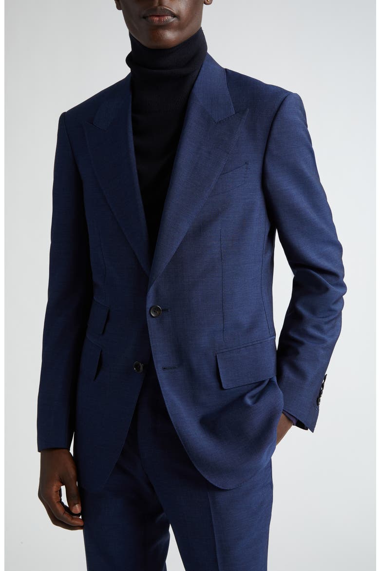 Shelton Cotton & Silk Fine Poplin Suit, Alternate, color, DENIM BLUE