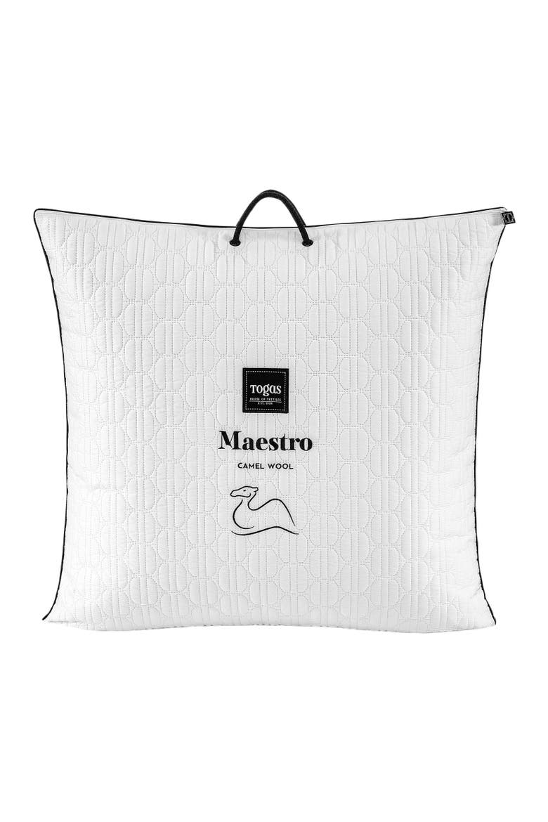 Maestro camel wool pillow, Alternate, color, White