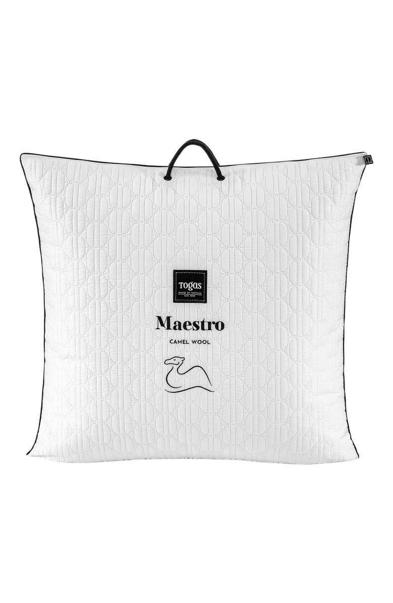Togas Maestro camel wool pillow, Alternate, color, White