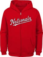 Outerstuff Youth Red Washington Nationals Team Color Wordmark Full-Zip Hoodie