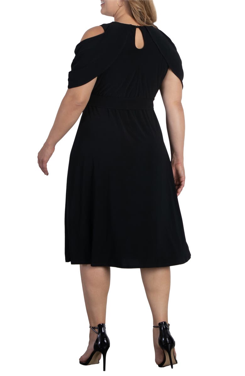 Kiyonna Daring Darcy Cold Shoulder Cutout Midi Dress, Alternate, color, 