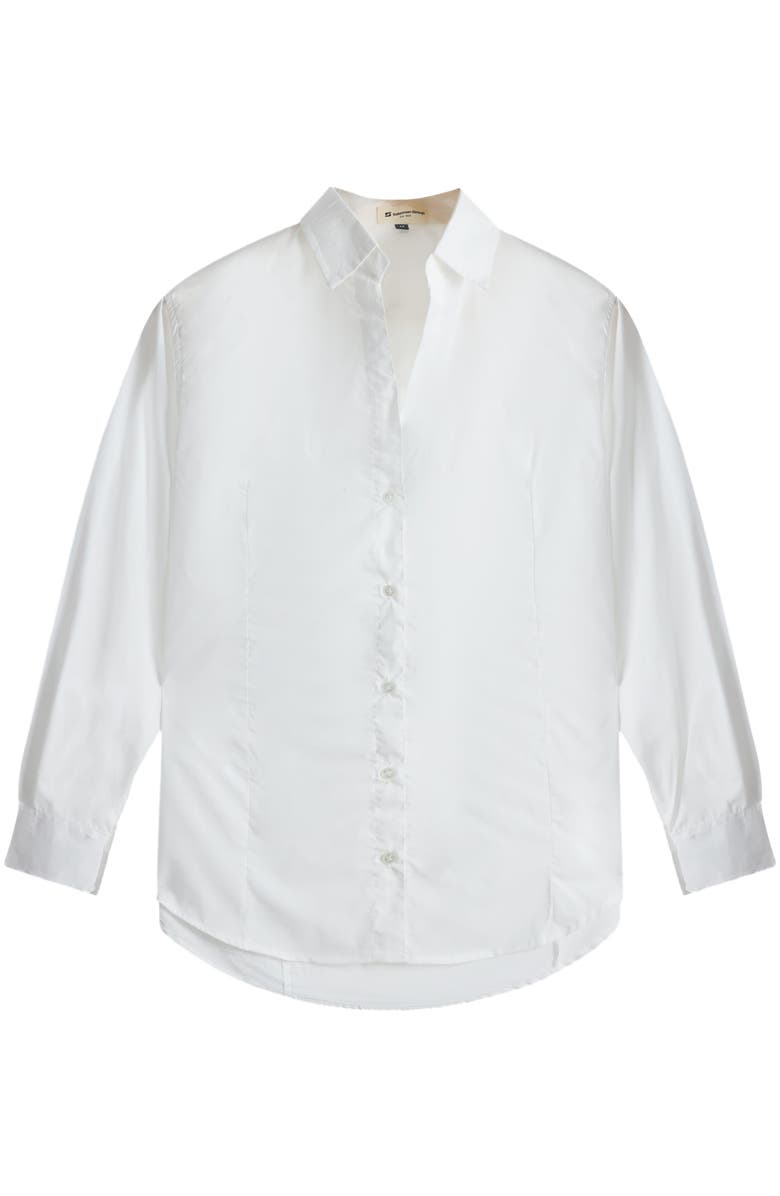 Solomon & Sage Women's Long Sleeve Cotton Button-up Shirt, Alternate, color, White