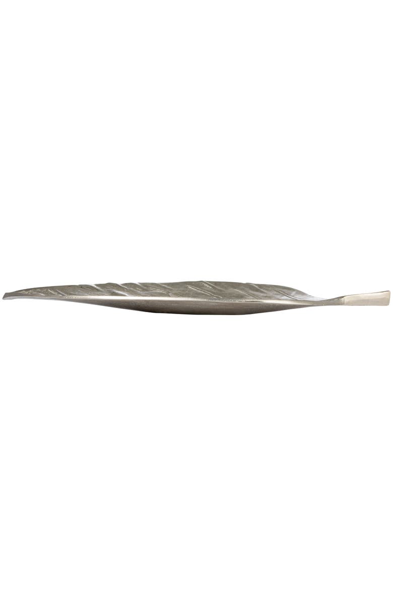 Aluminum Leaf Shaped Tray, Silver Finish, Alternate, color, Silver