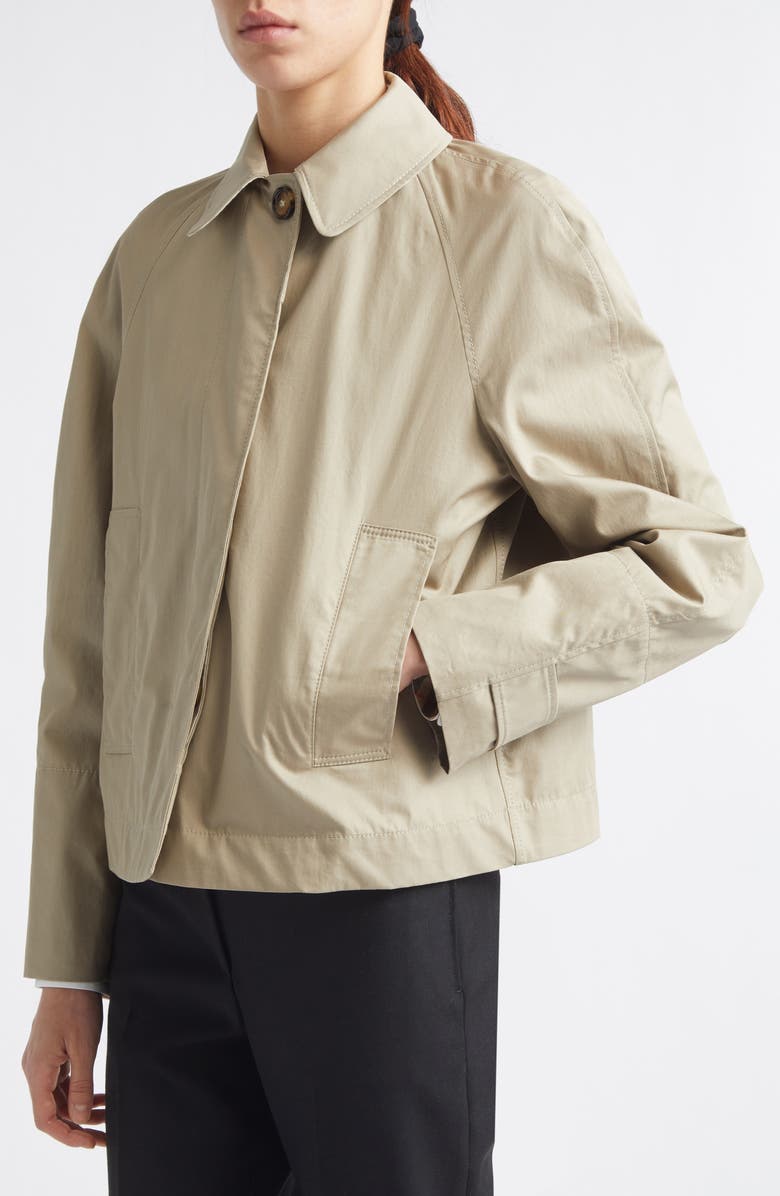 Burberry Tickhill Water Resistant Tropical Gabardine Jacket, Alternate, color, Saltmarsh Beige
