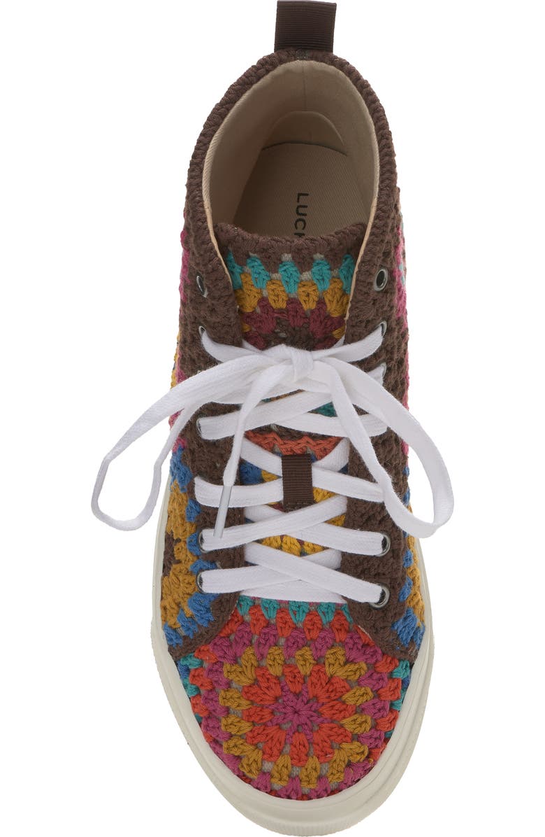 Lucky Brand Curla Crochet High Top Sneaker, Alternate, color,