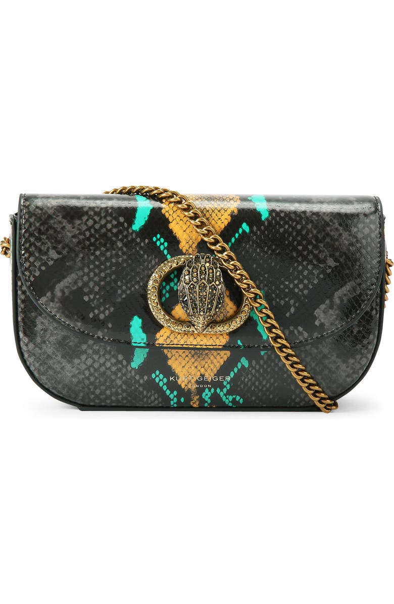 Kurt Geiger London Small Chelsea Snake Embossed Leather Crossbody Bag, Main, color,