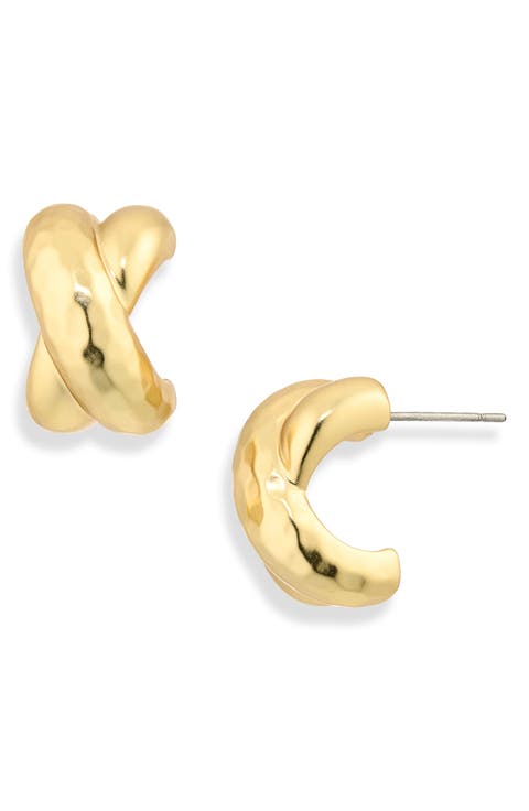 Crisscross Mini Hoop Earrings