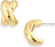 Karine Sultan Crisscross Mini Hoop Earrings