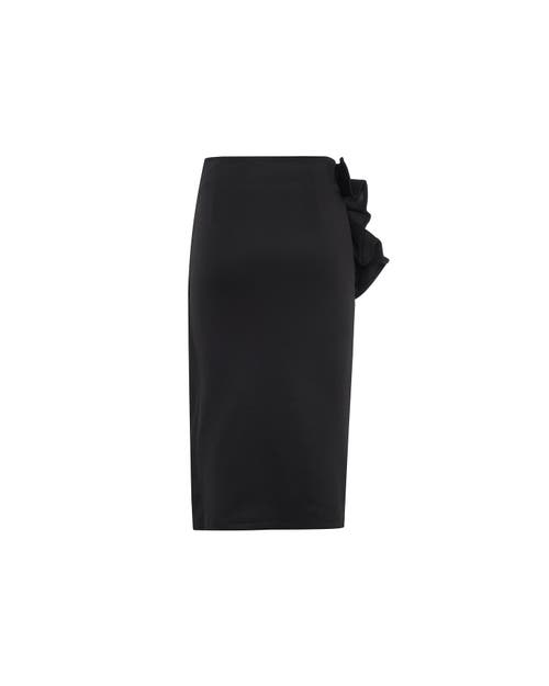 Theo The Label Women's Black Atlas Bow Pencil Skirt In Black