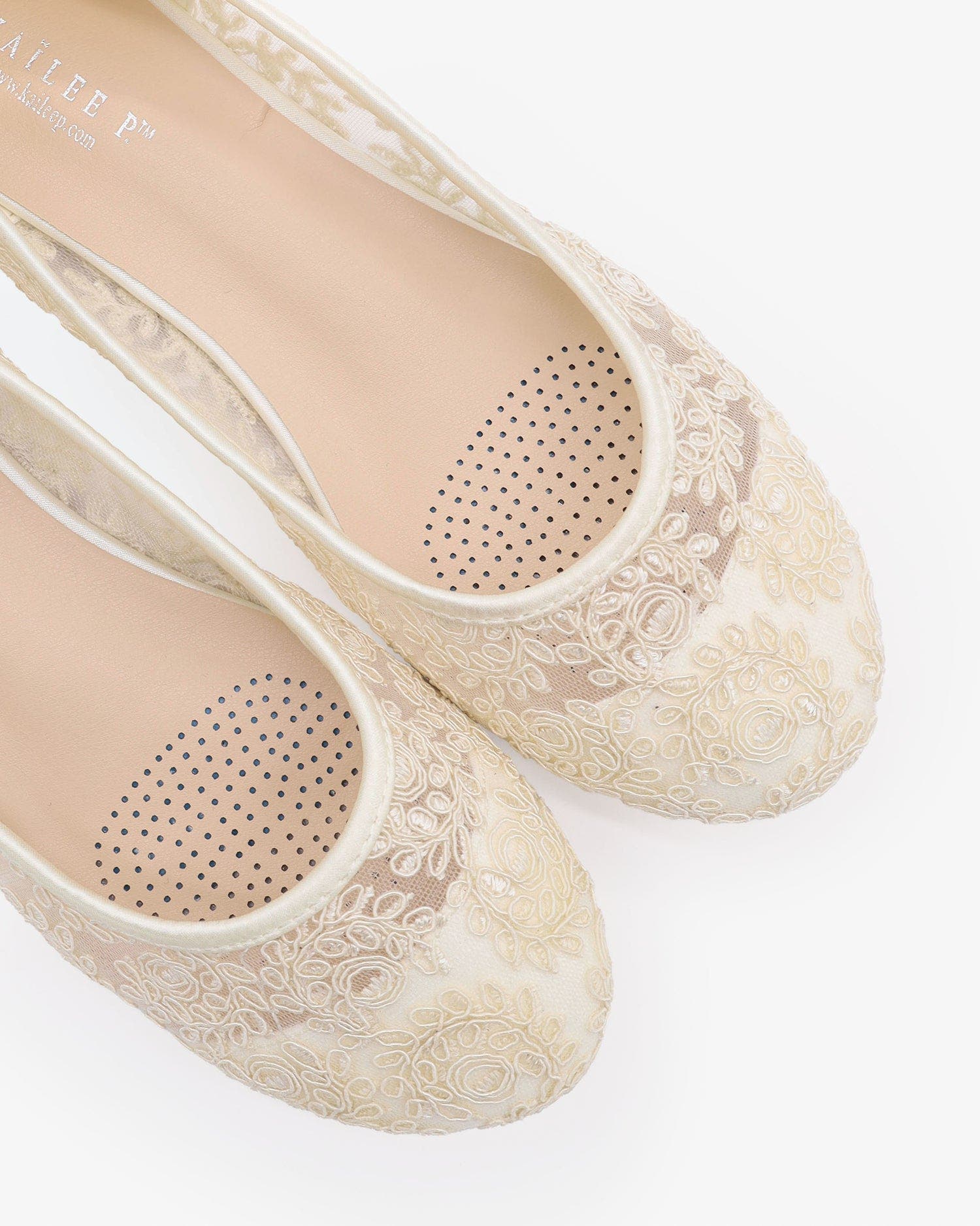 Baba Crochet Lace Ballet Flats, Alternate, color, Ivory