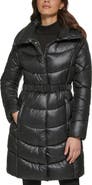 Kenneth Cole New York Cire Belted Funnel Neck Puffer Jacket