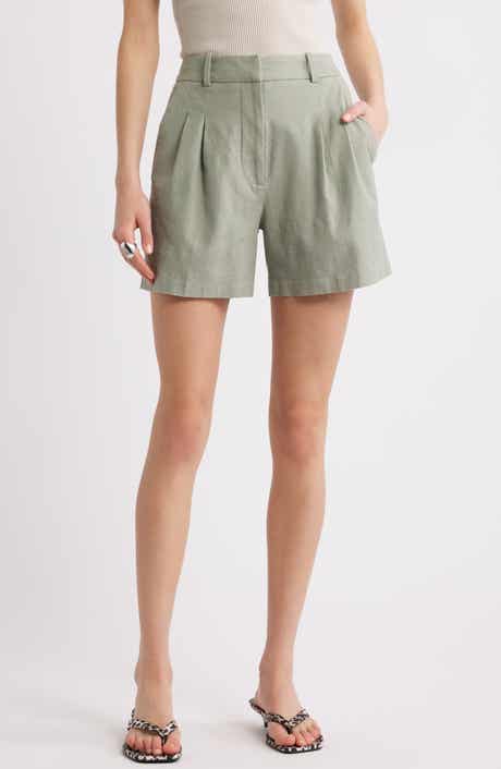 Open Edit Everyday Pleated Linen Blend Shorts