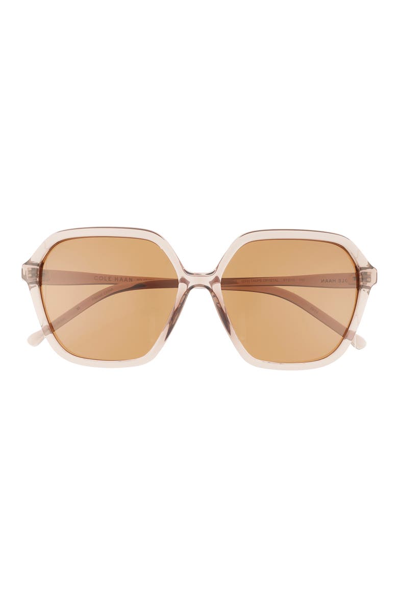 57mm Modified Rectangular Sunglasses, Main, color, TAUPE CRYSTAL