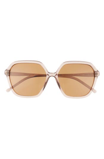 Cole Haan 57mm Modified Rectangular Sunglasses In Taupe Crystal
