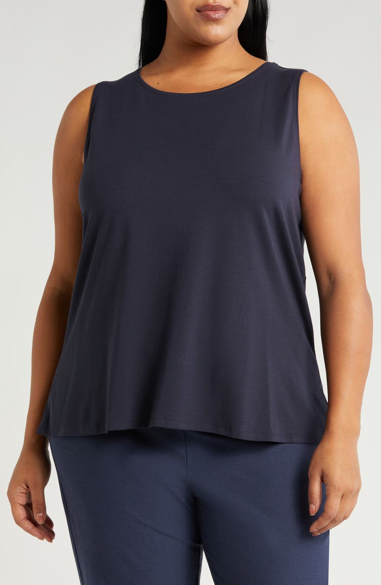 Eileen Fisher Jewel Neck Sleeveless Shell, Main, color, 
