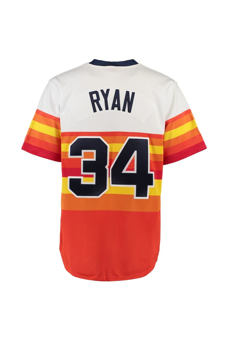 Men's Mitchell & Ness Nolan Ryan White Houston Astros Throwback Authentic Jersey, Alternate, color, White