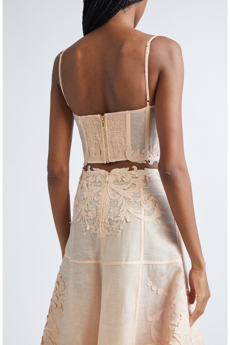 Rebellion Filigree Linen & Silk Camisole, Alternate, color, PEACH