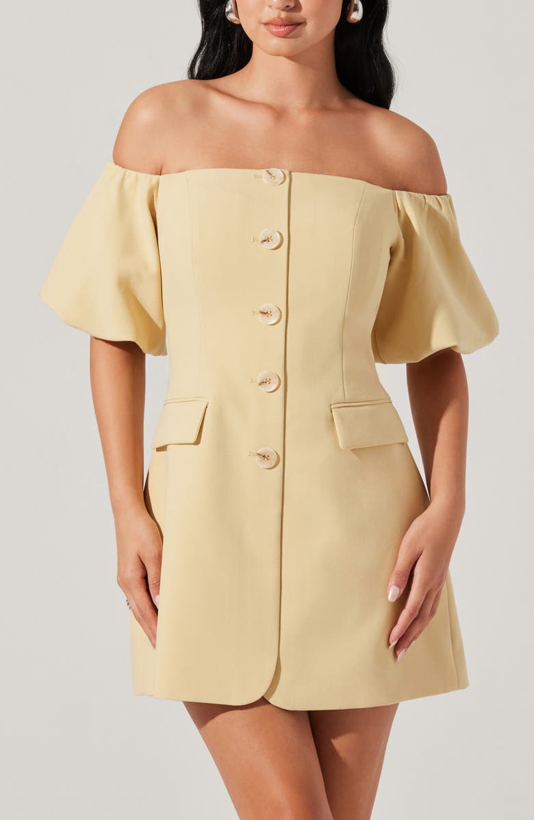 ASTR the Label Biviana Strapless Minidress, Alternate, color, Butter Yellow