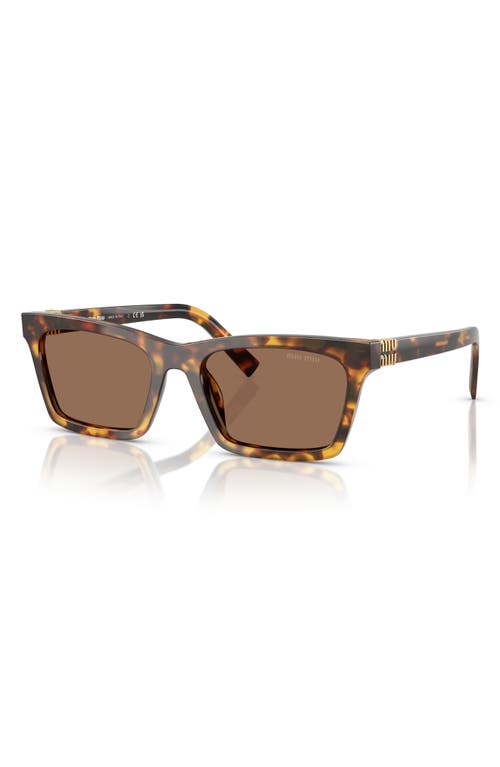 Miu Miu 55mm Rectangular Sunglasses In Dark Brown