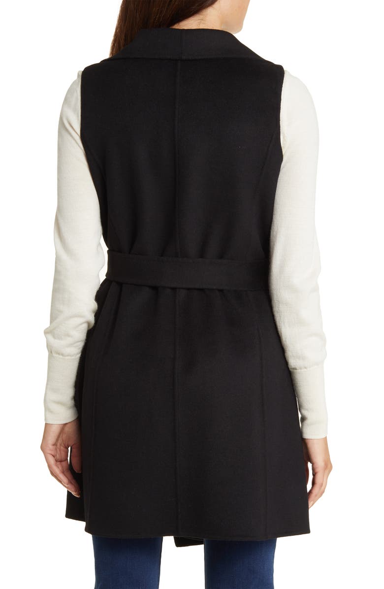 Michael Kors Tie Belt Oversize Wool Blend Vest, Alternate, color,