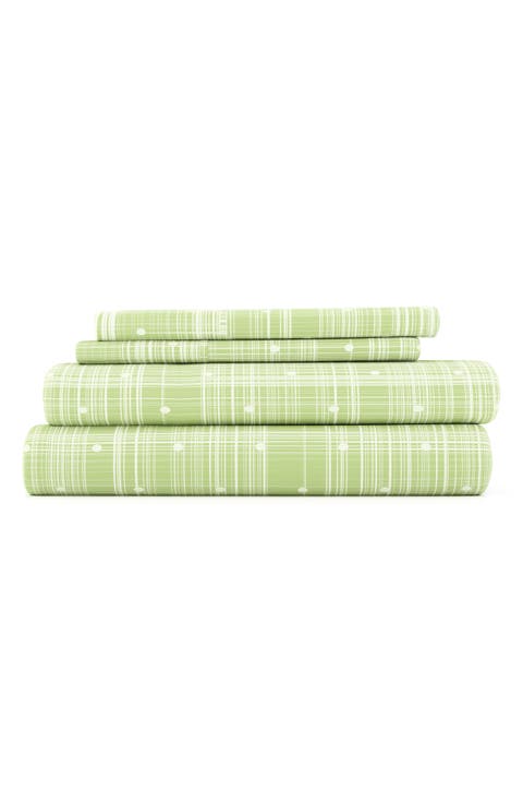 HOME SPUN Premium Ultra Soft Polka Dot Pattern 4-Piece Bed Sheet Set