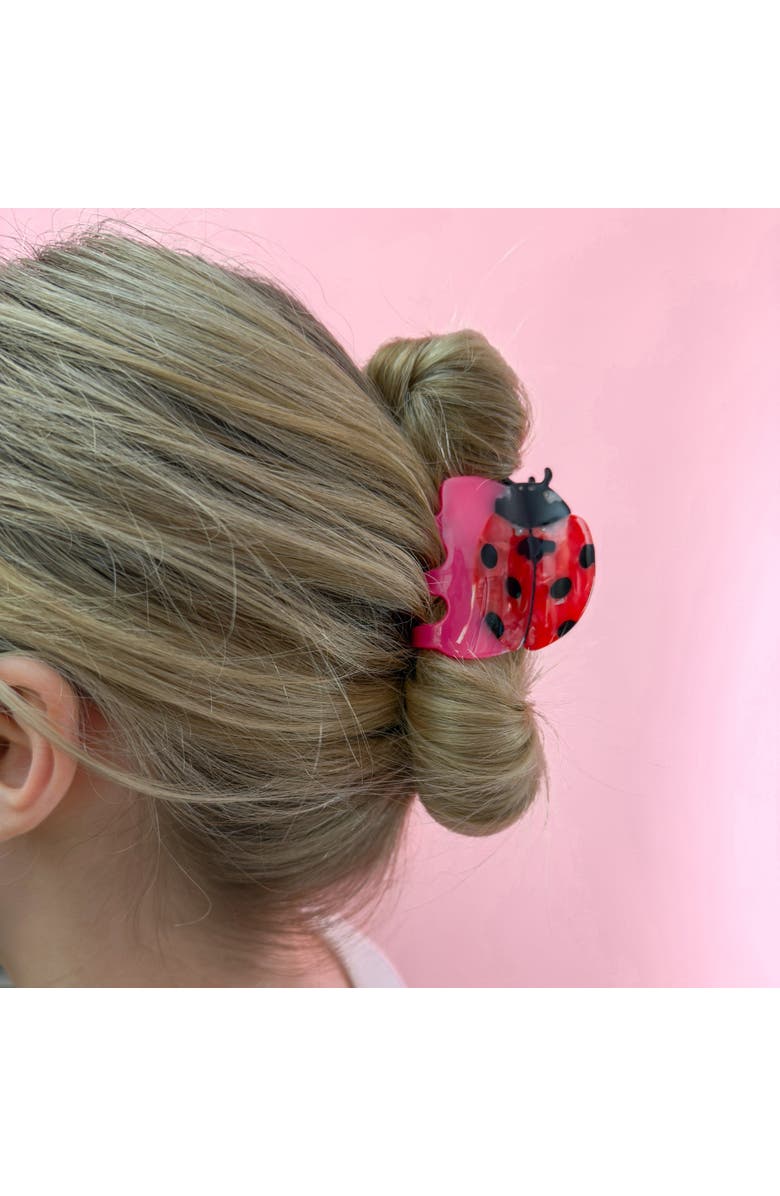 Centinelle Ladybug Hair Claw, Alternate, color, Pink