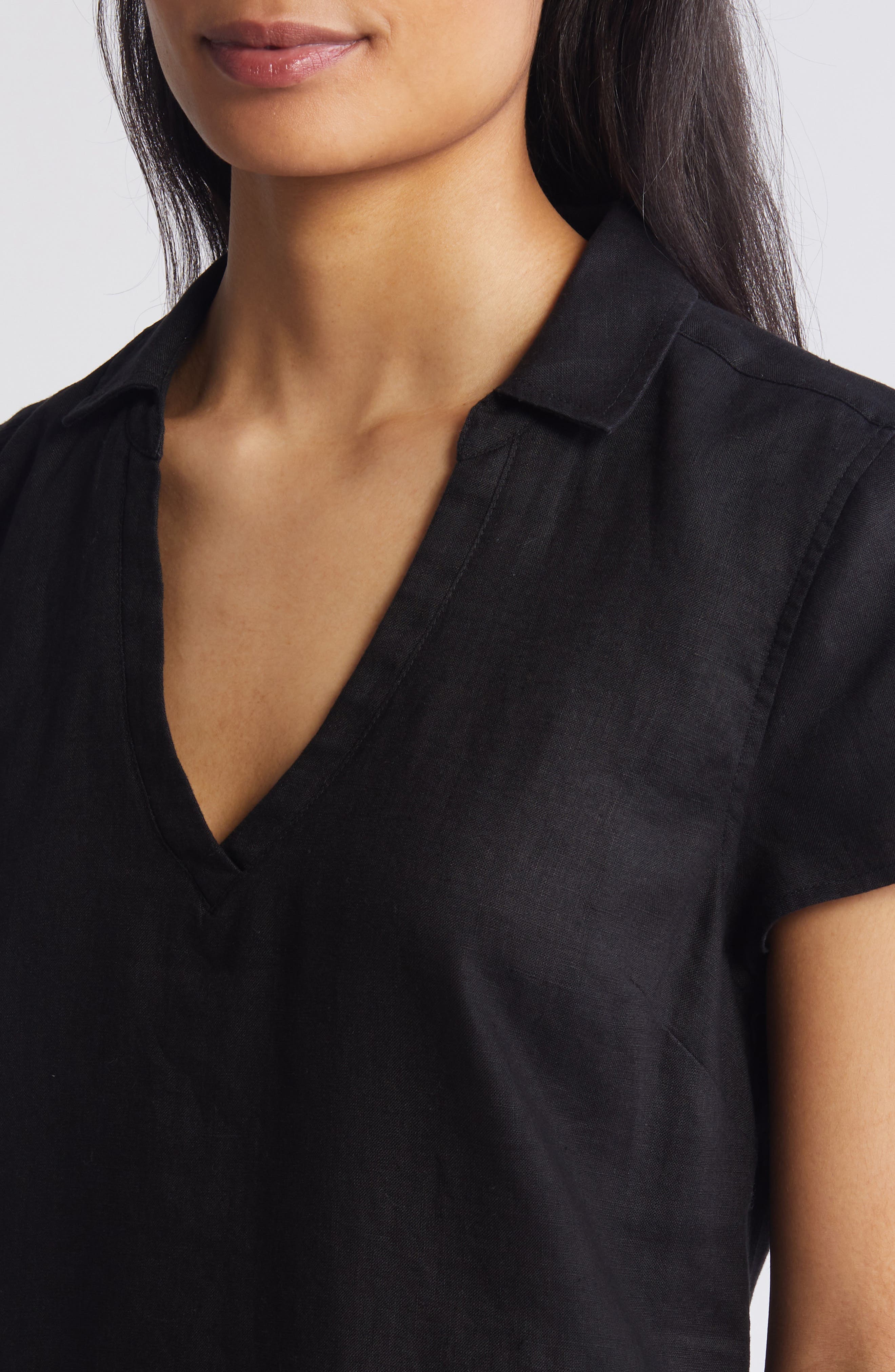two palms short-sleeve linen collared dress Tommy Bahama Women's Two Palms Short-Sleeve Linen Collared Dress - Tea Leaf