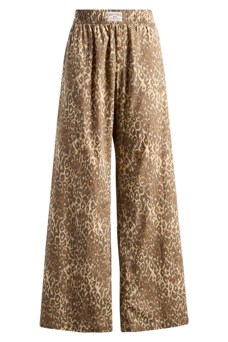 Animal Print Wide Leg Pants, Alternate, color, LEOPARD