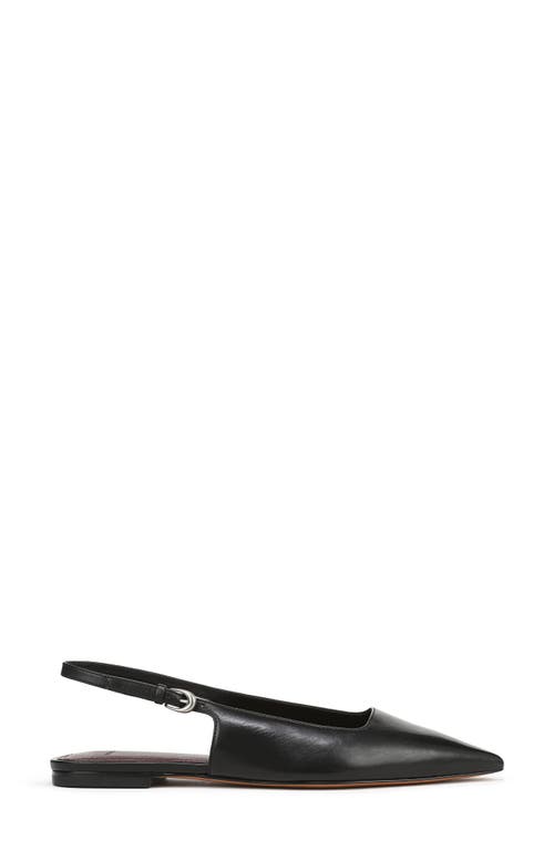 Vince Gracy Pointed Slingback Flat Pumps In Black