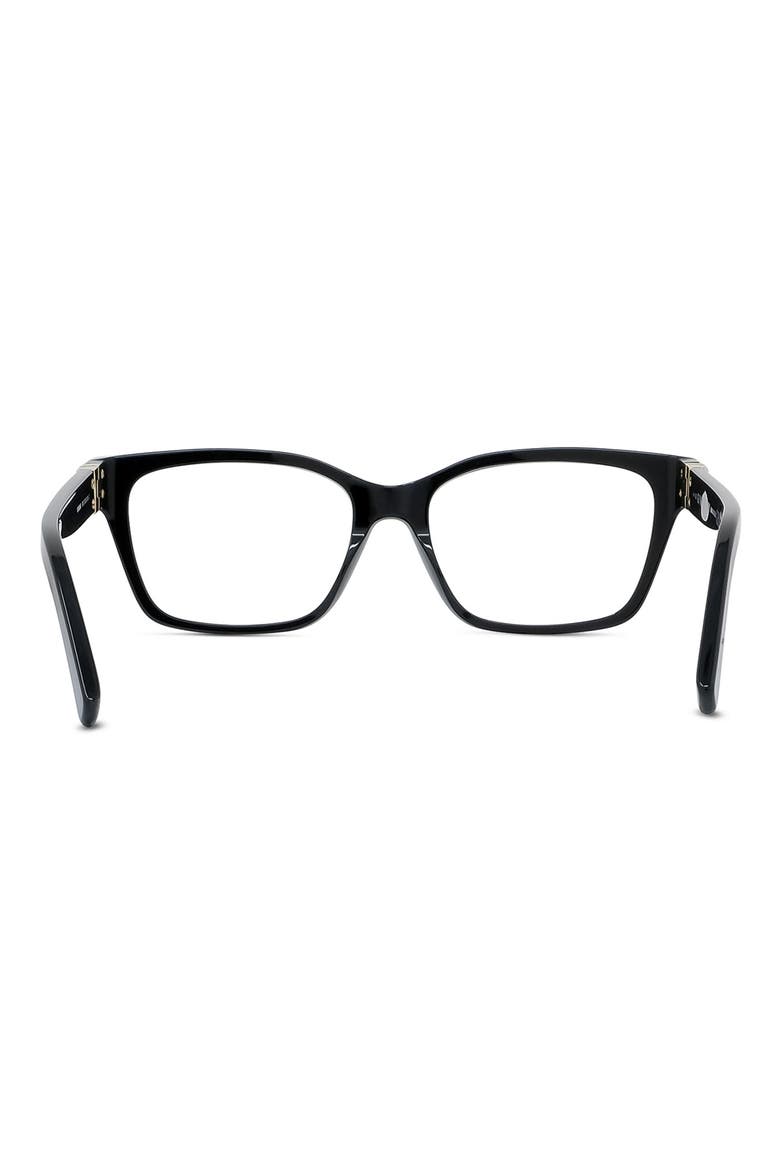 4G 52mm Rectangular Optical Glasses, Alternate, color, SHINY BLACK