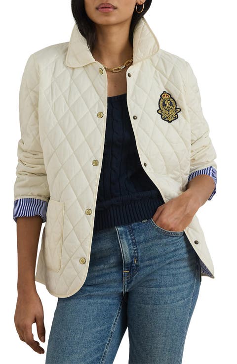 Crest Detail Quilted Jacket
