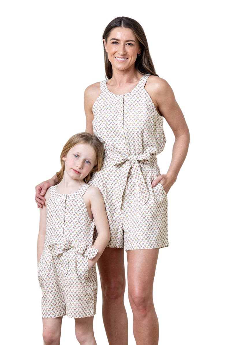 Hope 
Henry Women
s Sleeveless Linen Button Front Halter Romper, Alternate, color, Provence Mini Floral