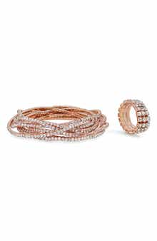 Simulated Diamond Flexible Bracelet & Ring Set