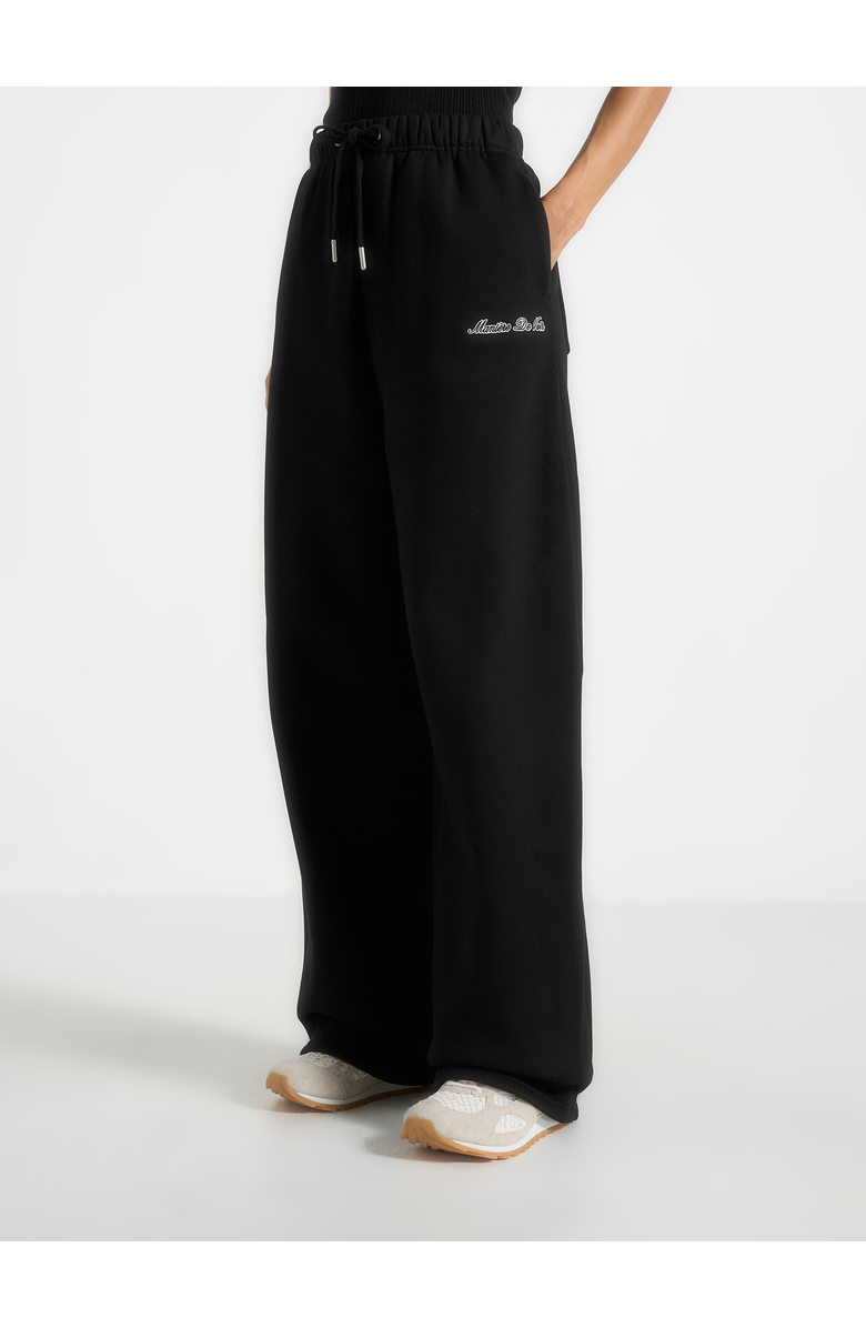 Manière De Voir Unisex Signature Wide Leg Sweatpants, Alternate, color, Black