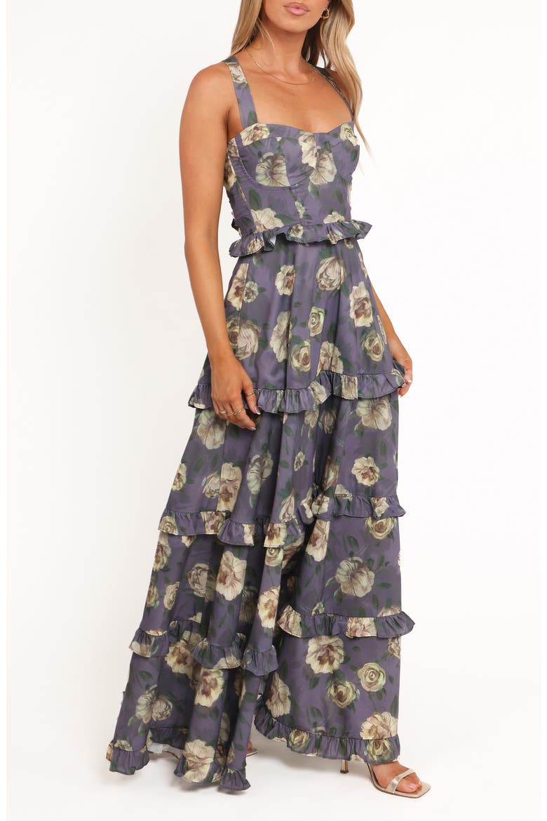 Lillee Floral Tiered Maxi Dress, Alternate, color, LAVENDER FLORAL