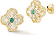 SPHERA MILANO Clover Mother of Pearl Stud Earrings