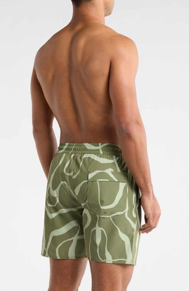 Volcom Lines Swim Trunks, Alternate, color, Martini Olive