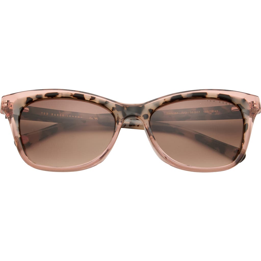 Ted Baker London 55mm Gradient Cat Eye Sunglasses In Brown
