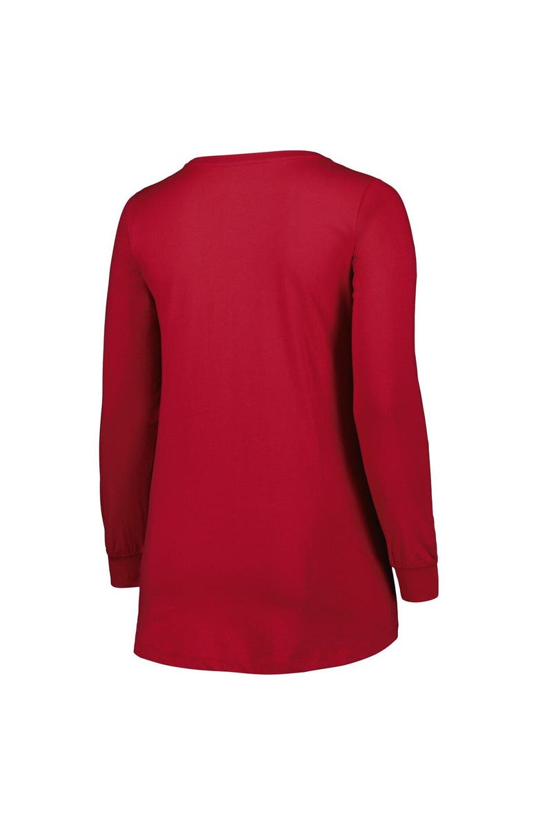 FANATICS Women's Fanatics Branded Cardinal Arizona Cardinals Plus Size Measure Distance Scoop Neck Long Sleeve T-Shirt, Alternate, color, 