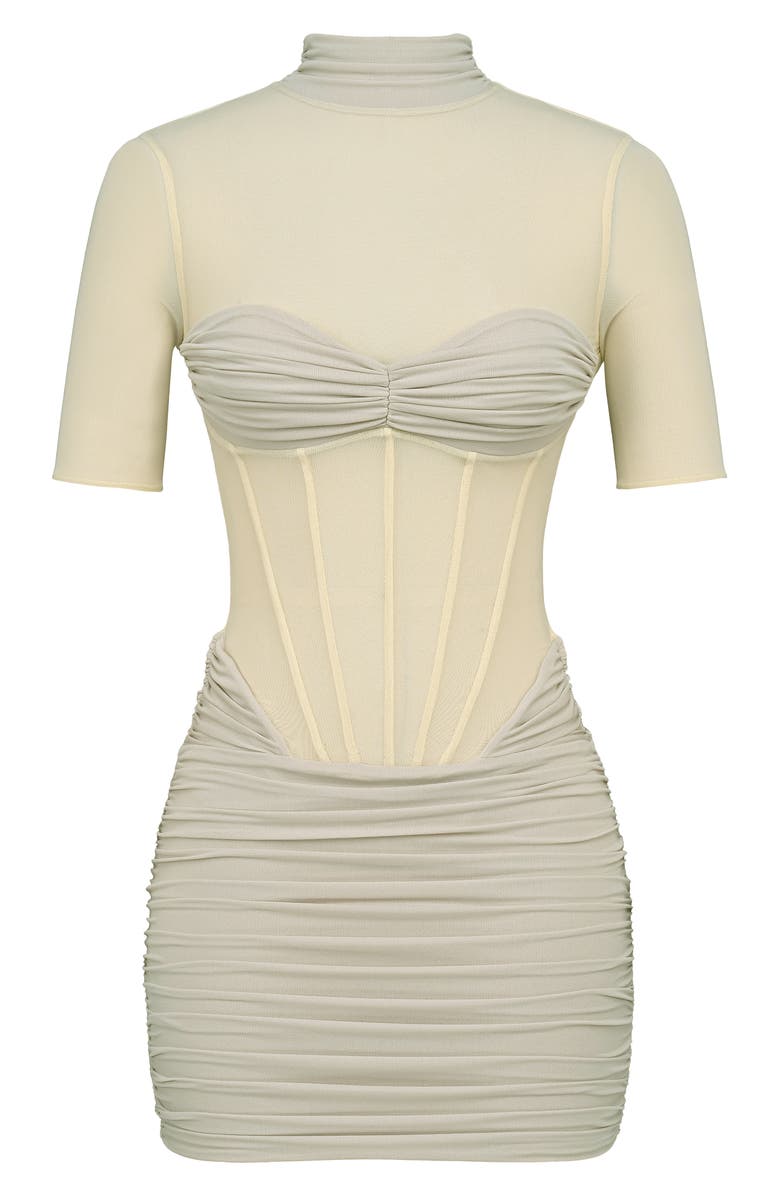 HOUSE OF CB Sorrel Corset Stretch Mesh Minidress, Alternate, color,