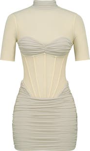 HOUSE OF CB Sorrel Corset Stretch Mesh Minidress