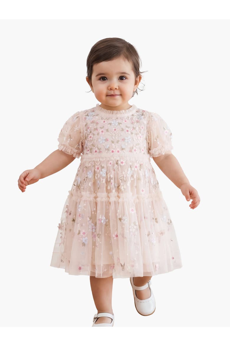 Garland Ribbon Baby Dress, Main, color, Cream/Pastel