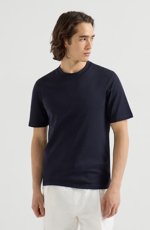 Cotton jersey crew neck T-shirt
