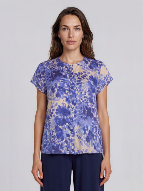 MaLa Round-Neck Short Sleeve Blouse