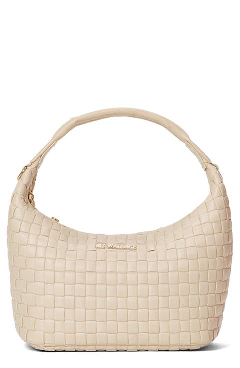 Mini Woven Top Handle Hobo Bag