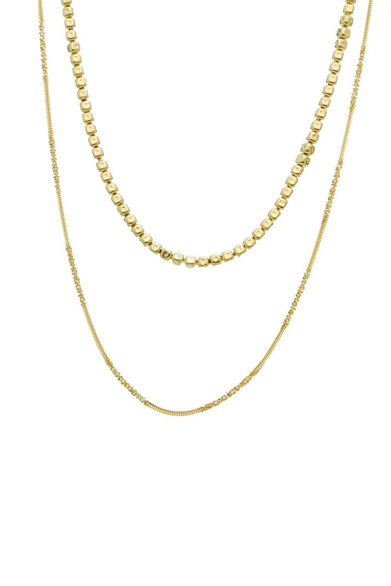 Sterling Silver Layered Necklace, Alternate, color, YELLOW