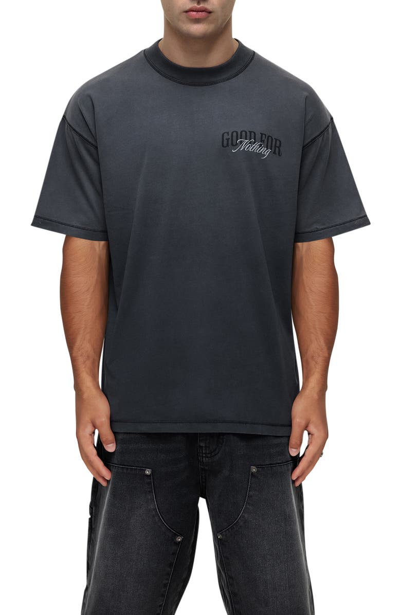 Good For Nothing Revival Printed Washed T-Shirt, Main, color, Black