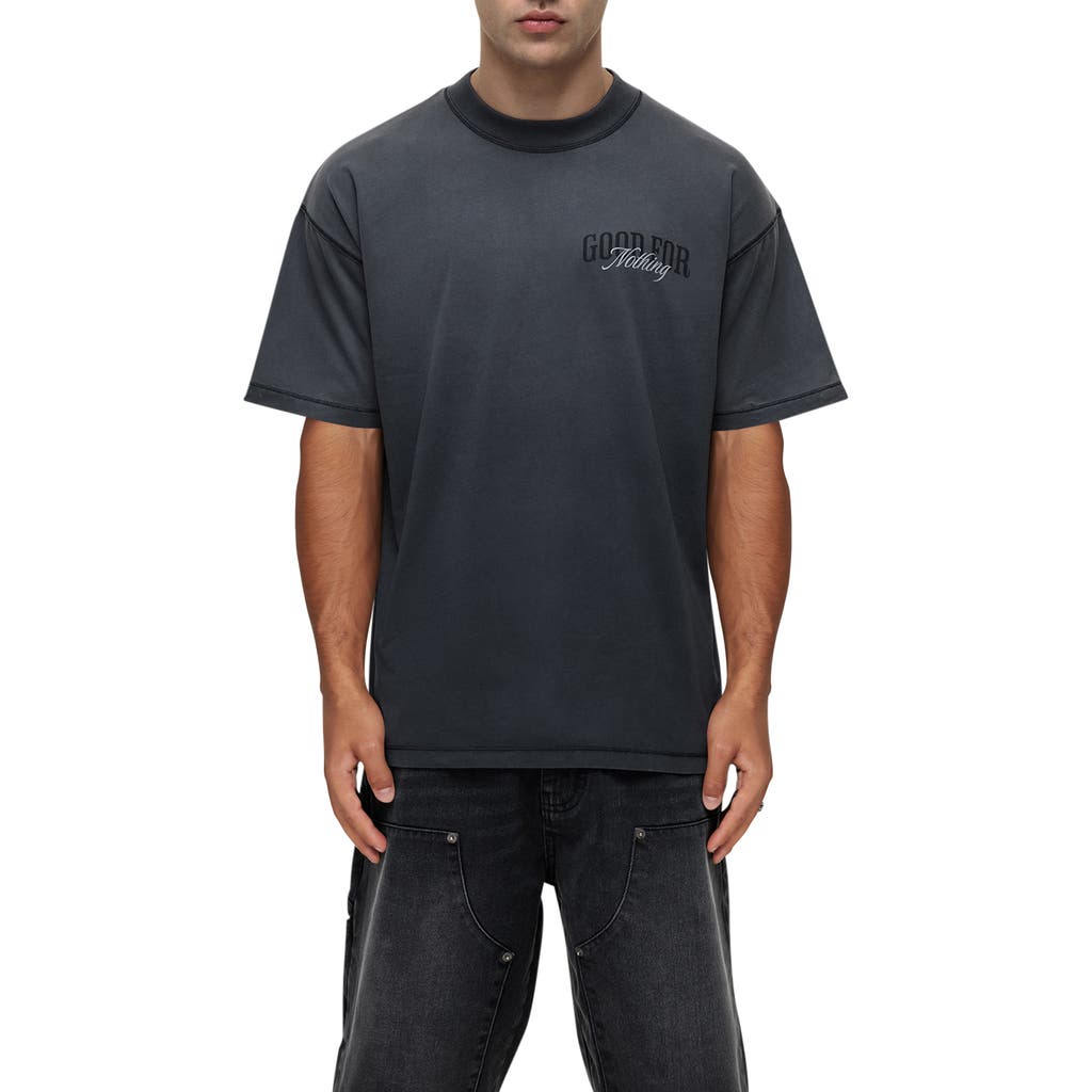 Good For Nothing Revival Printed Washed T-shirt In Black